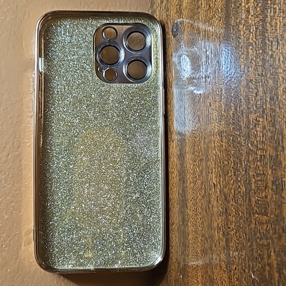 NEW!14promax Gold Glitter Phone Case with Fold Out Space Man Stand!! - Picture 8 of 9